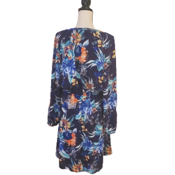 Ava & Viv Navy Multi-Color Floral Long Sleeve Dress, Size 1X - Picture 4 of 16